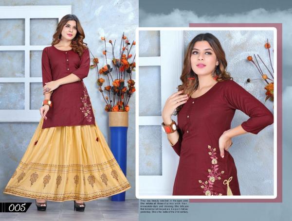 Beauty Queen Mishri-2 Colourful Top With Skirt Collection